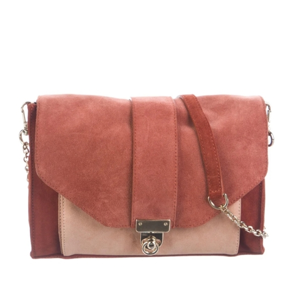 Sezane Tiger Terra Crossbody Bag Purse Chain Strap Suede Leather - Picture 2 of 7